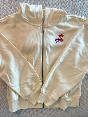 Old Navy Butter Yellow Zip-Up Hoodie with Silver Zipper